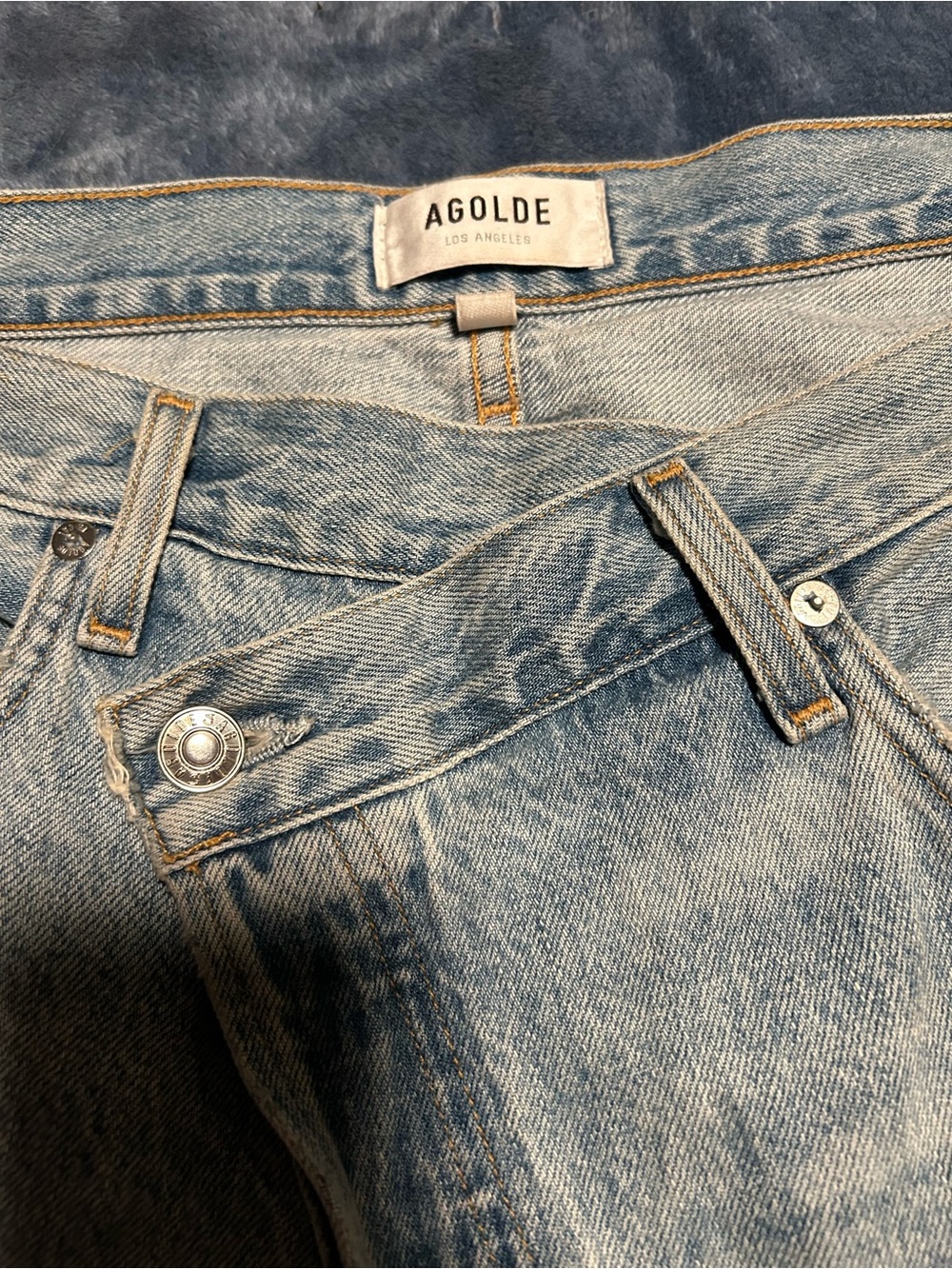 Agolde Men's Light Wash Relaxed Jeans